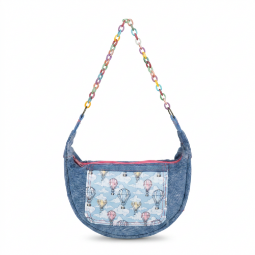 Bolso Bandolera Denim Azul y Multicolor