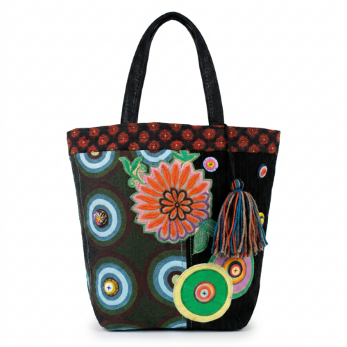 Bolso Tote Multicolor y Negro